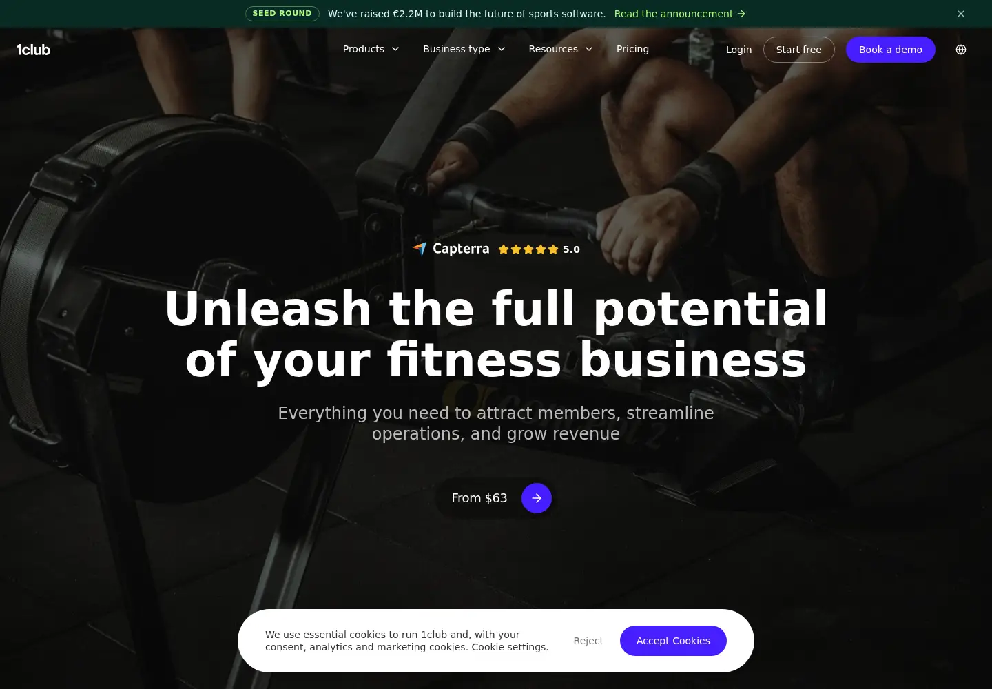 Captured homepage of 1club.ai in the current scan