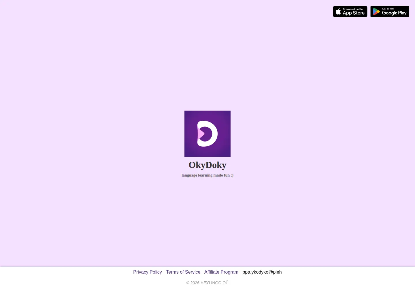 Screenshot of okydoky.app