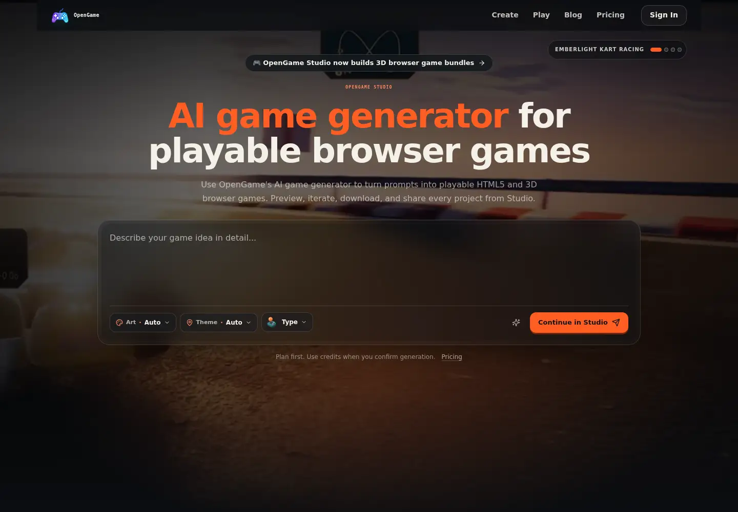 Screenshot of opengame.app