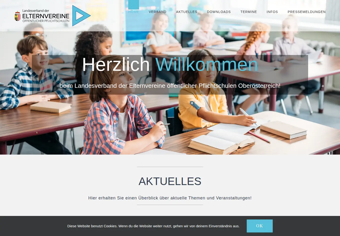 Captured homepage of elternvereine.at in the current scan
