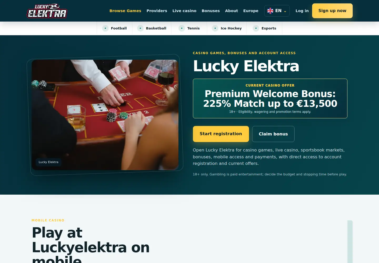Screenshot of luckyelektra.eu