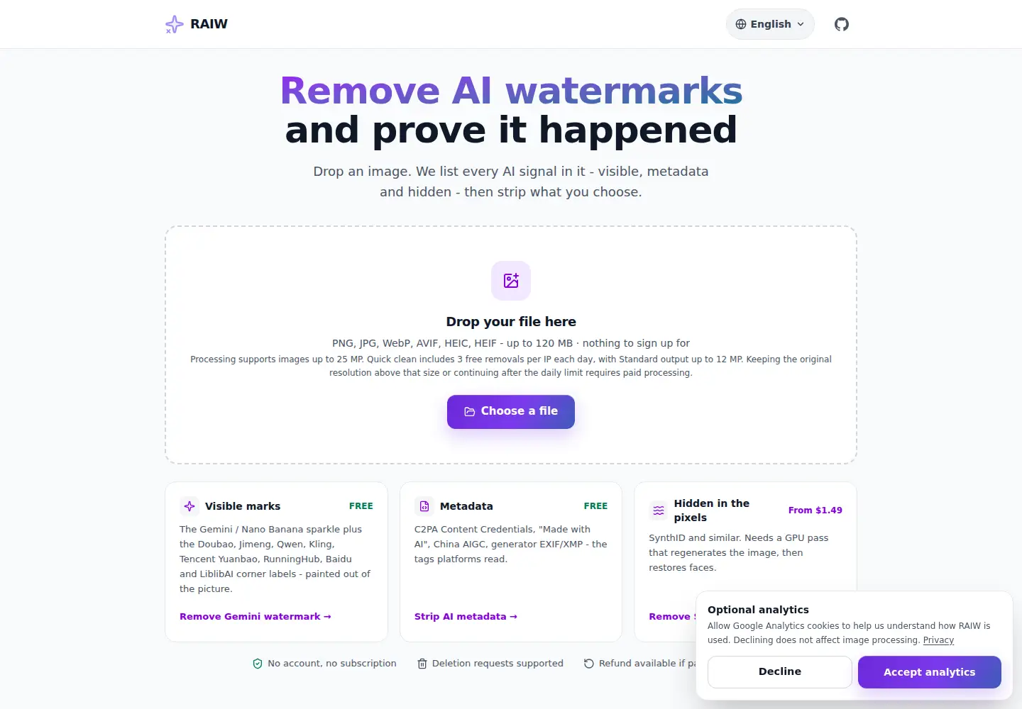 Screenshot of raiw.cc