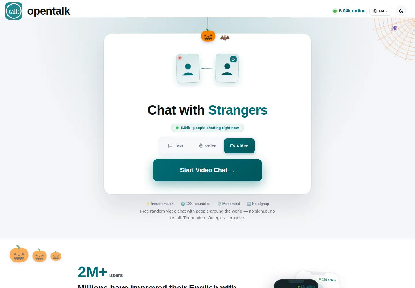 Screenshot of opentalk.club