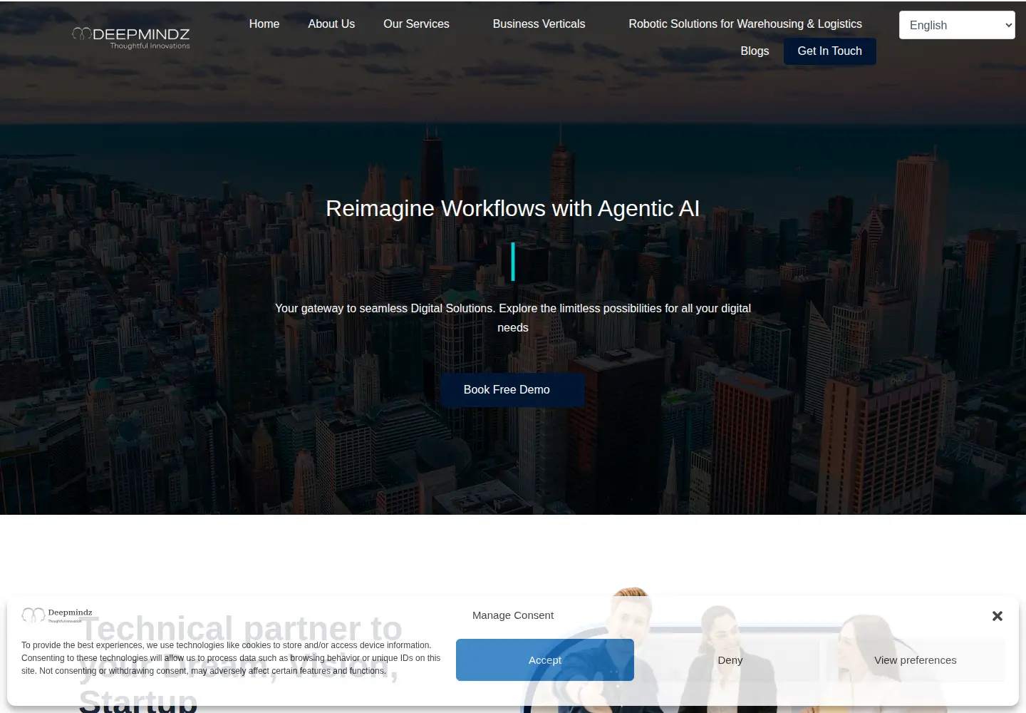 Captured homepage of deepmindz.co in the current scan