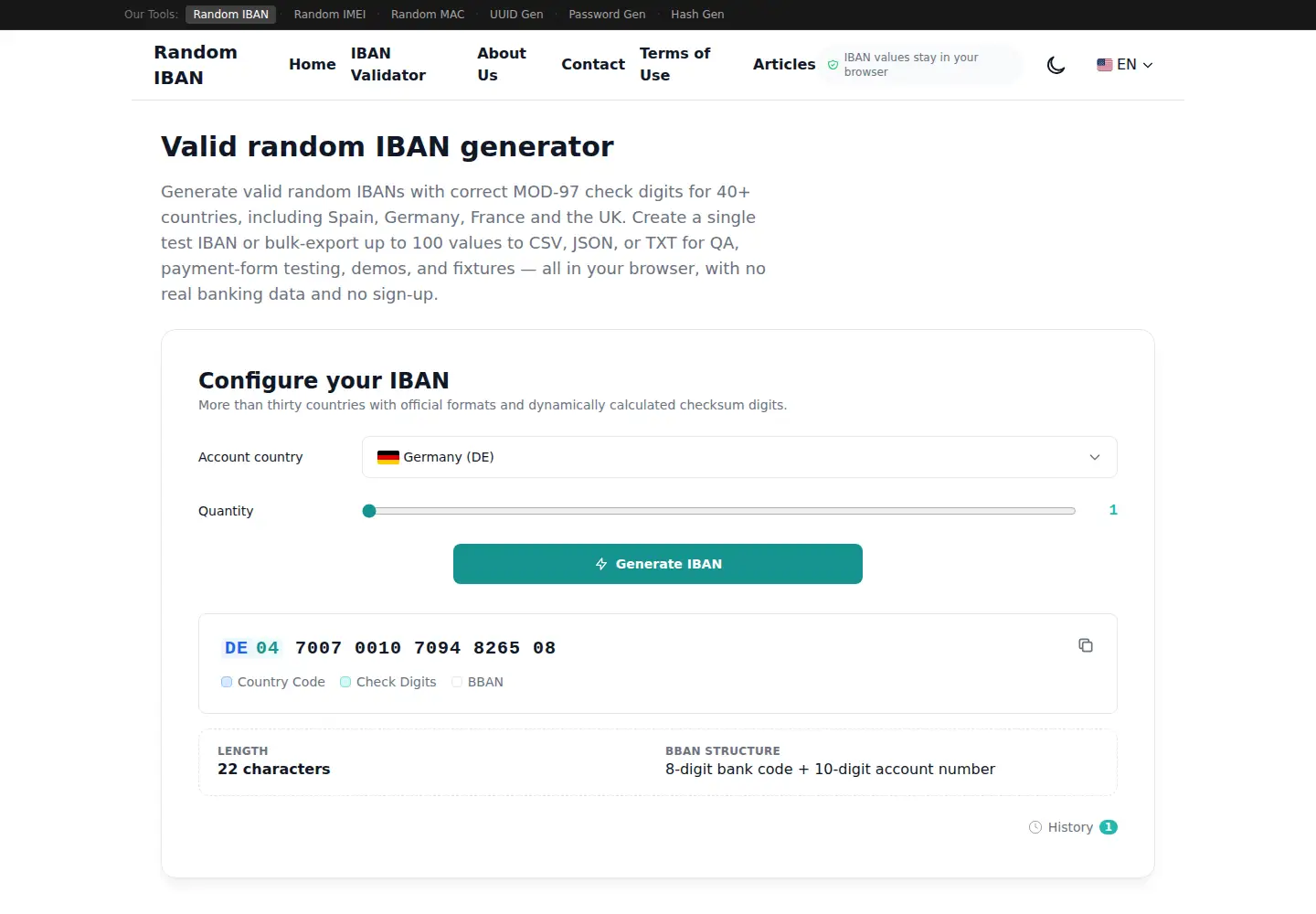 Captured homepage of randomiban.co in the current scan