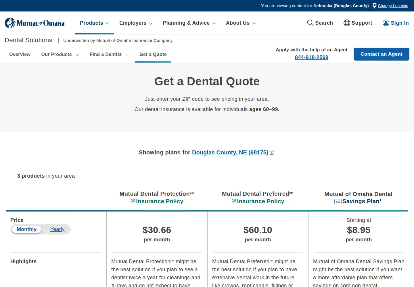 Screenshot of applyforindividualdental.com