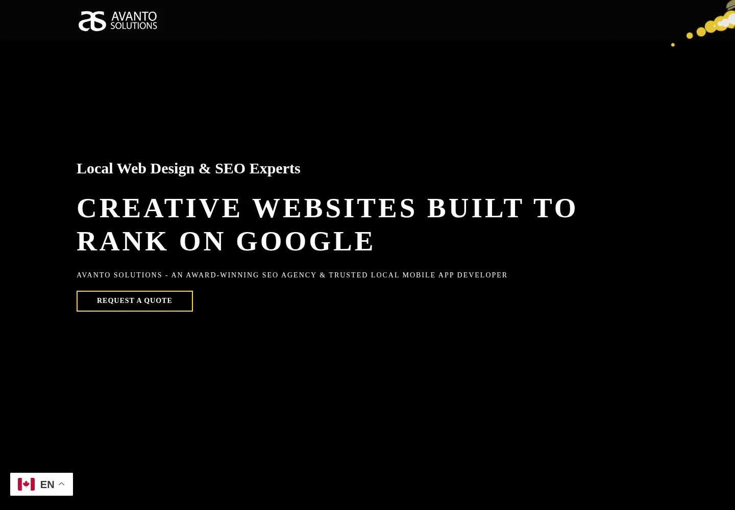 Captured homepage of avantosolutions.com in the current scan