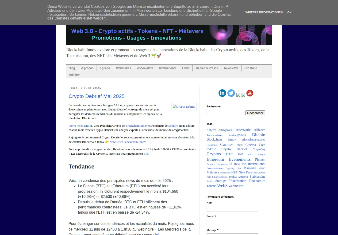 Screenshot of blockchaininnov.com