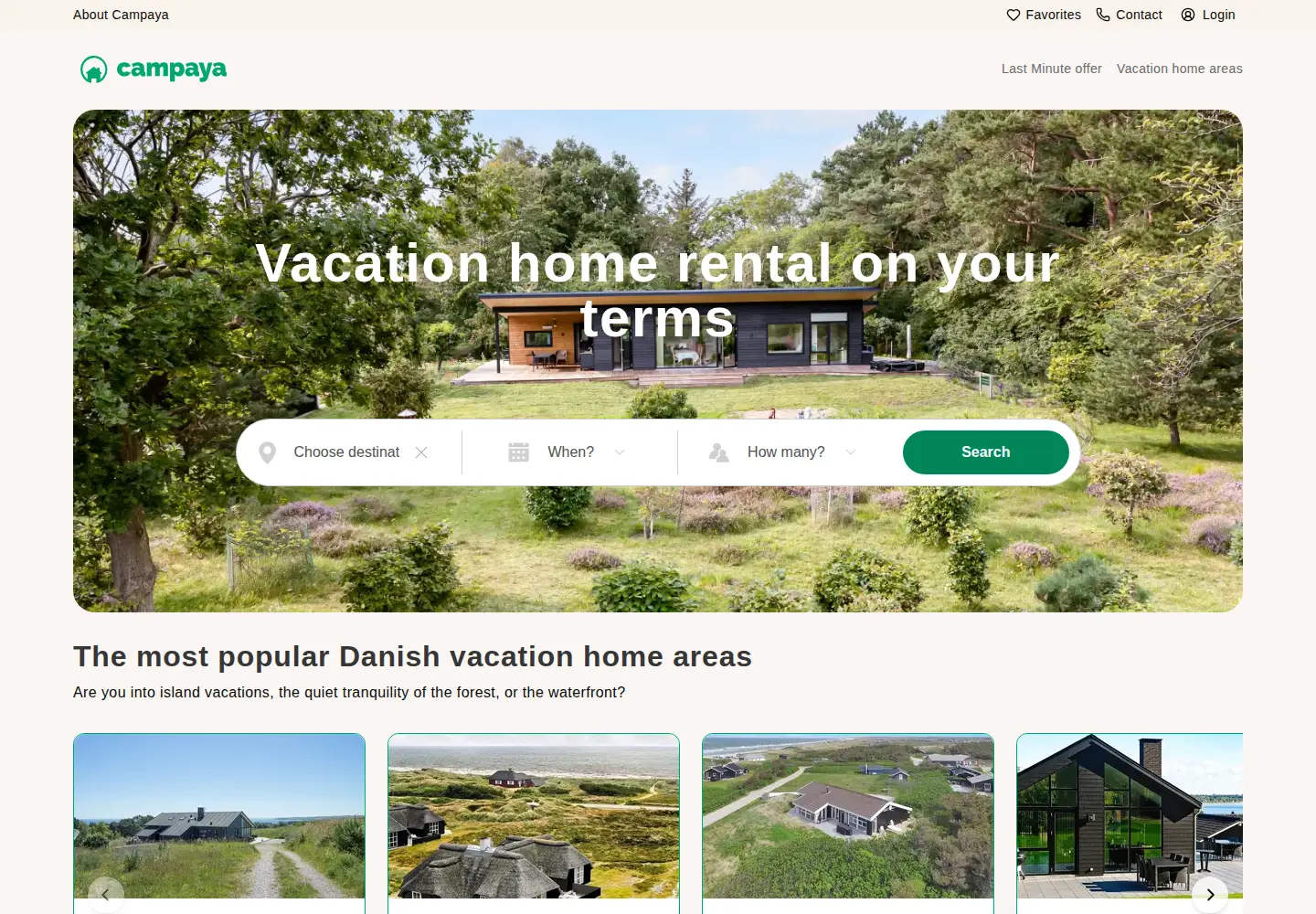 Captured homepage of campaya.com in the current scan