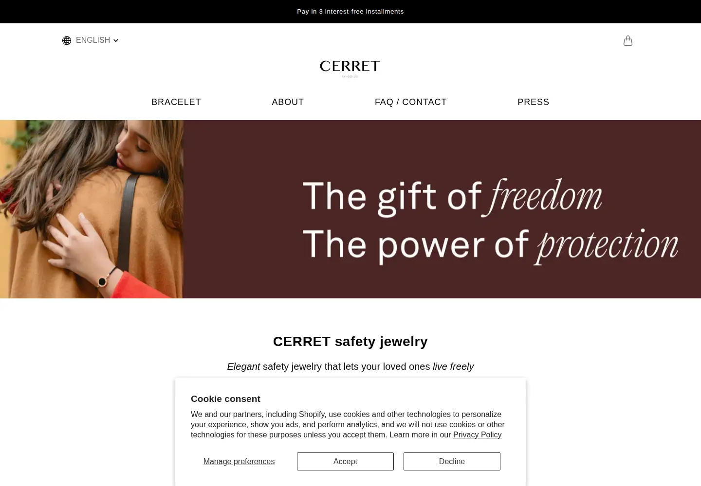 Captured homepage of cerret.com in the current scan