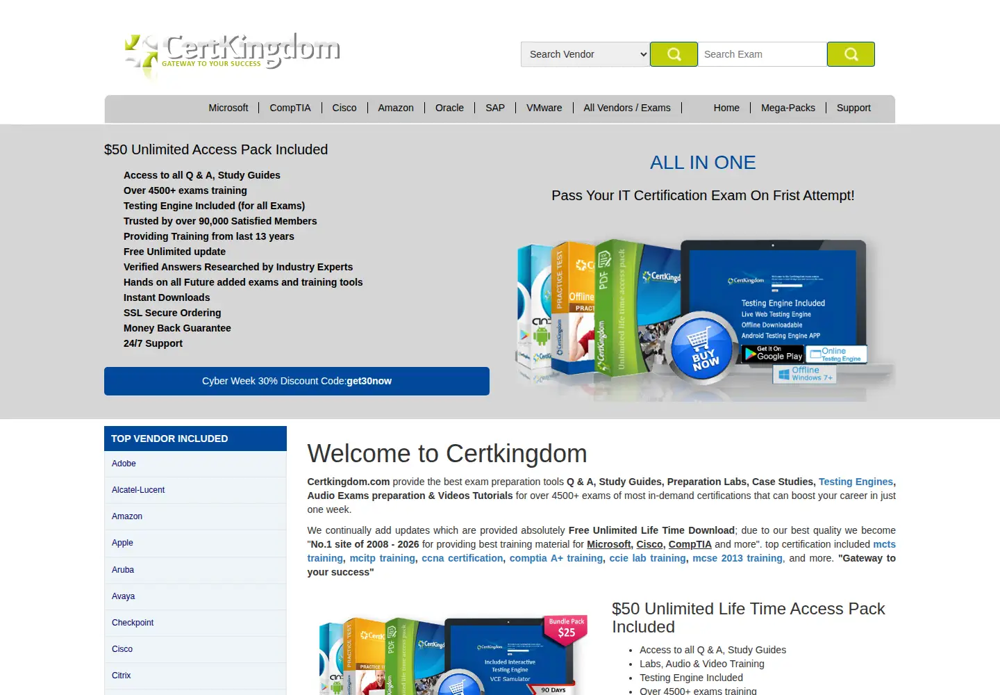 Screenshot of certkingdom.com
