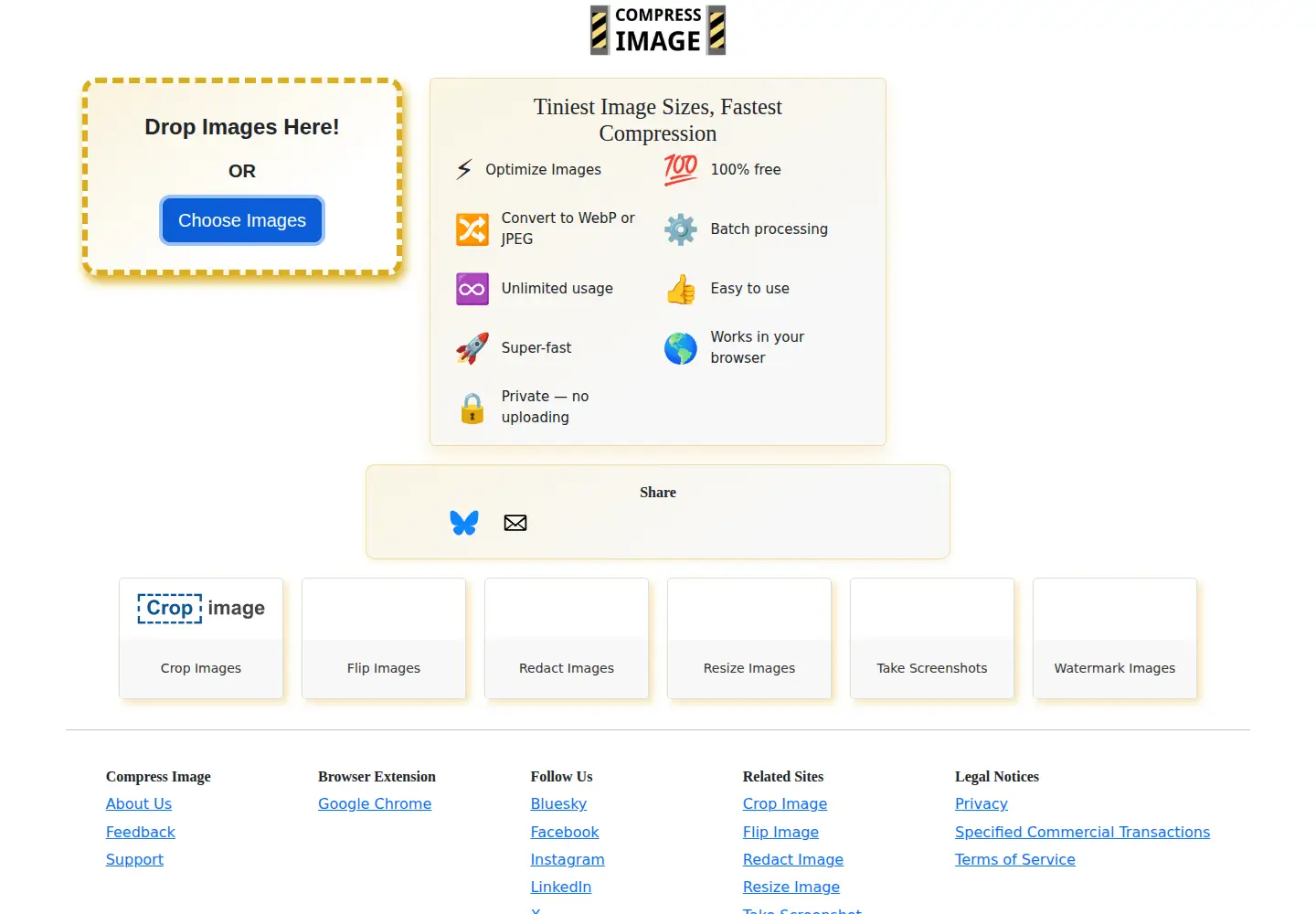 Captured homepage of compressimage.com in the current scan