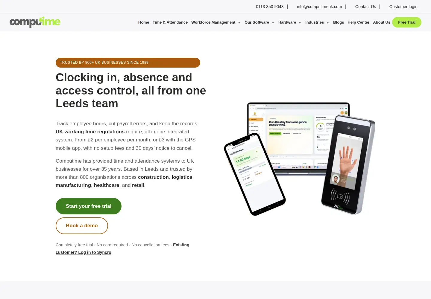 Captured homepage of computimeuk.com in the current scan