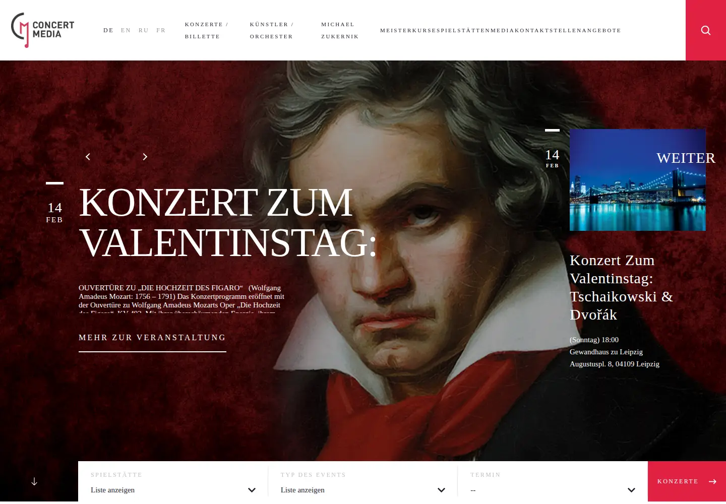 Screenshot of concert-media.com
