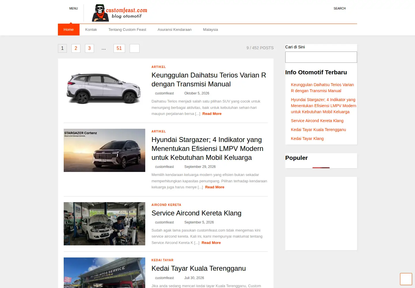 Screenshot of customfeast.com