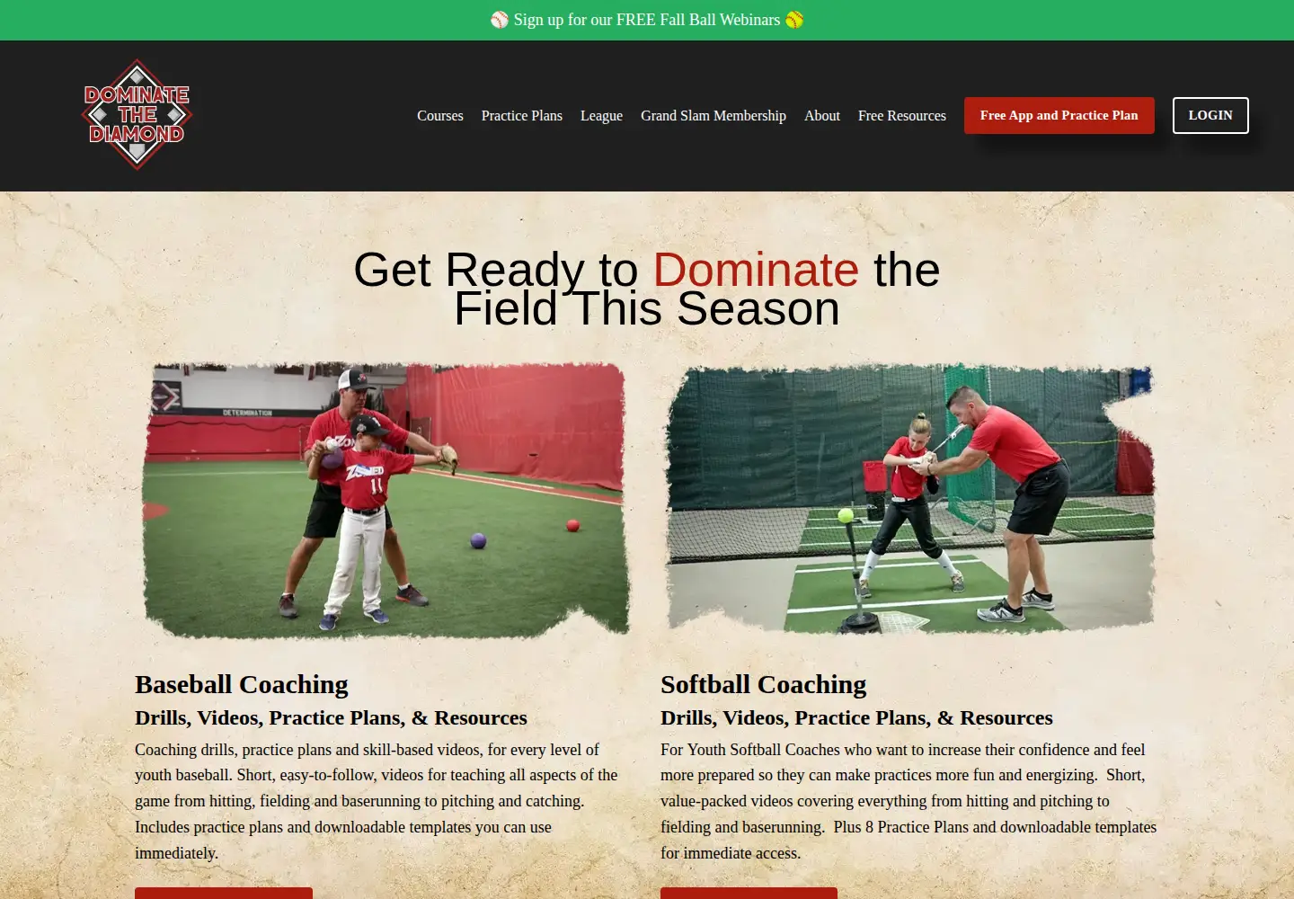 Captured homepage of dominatethediamond.com in the current scan