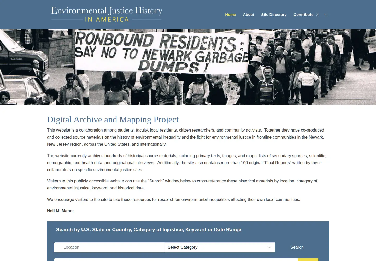 Screenshot of ejhistory.com