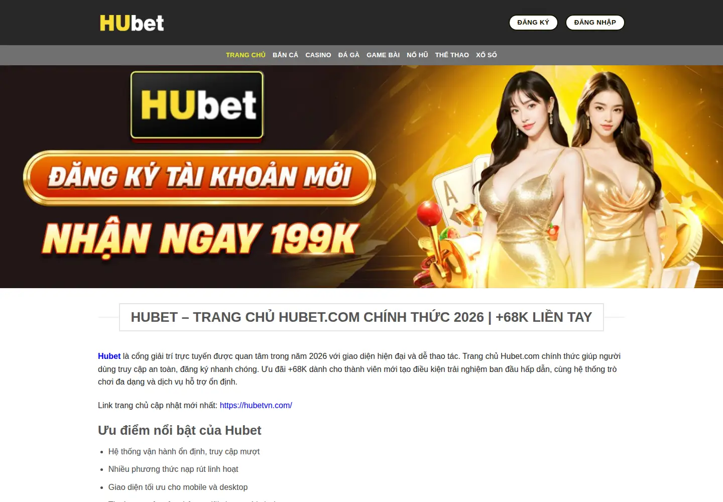 Screenshot of hubetvn.com