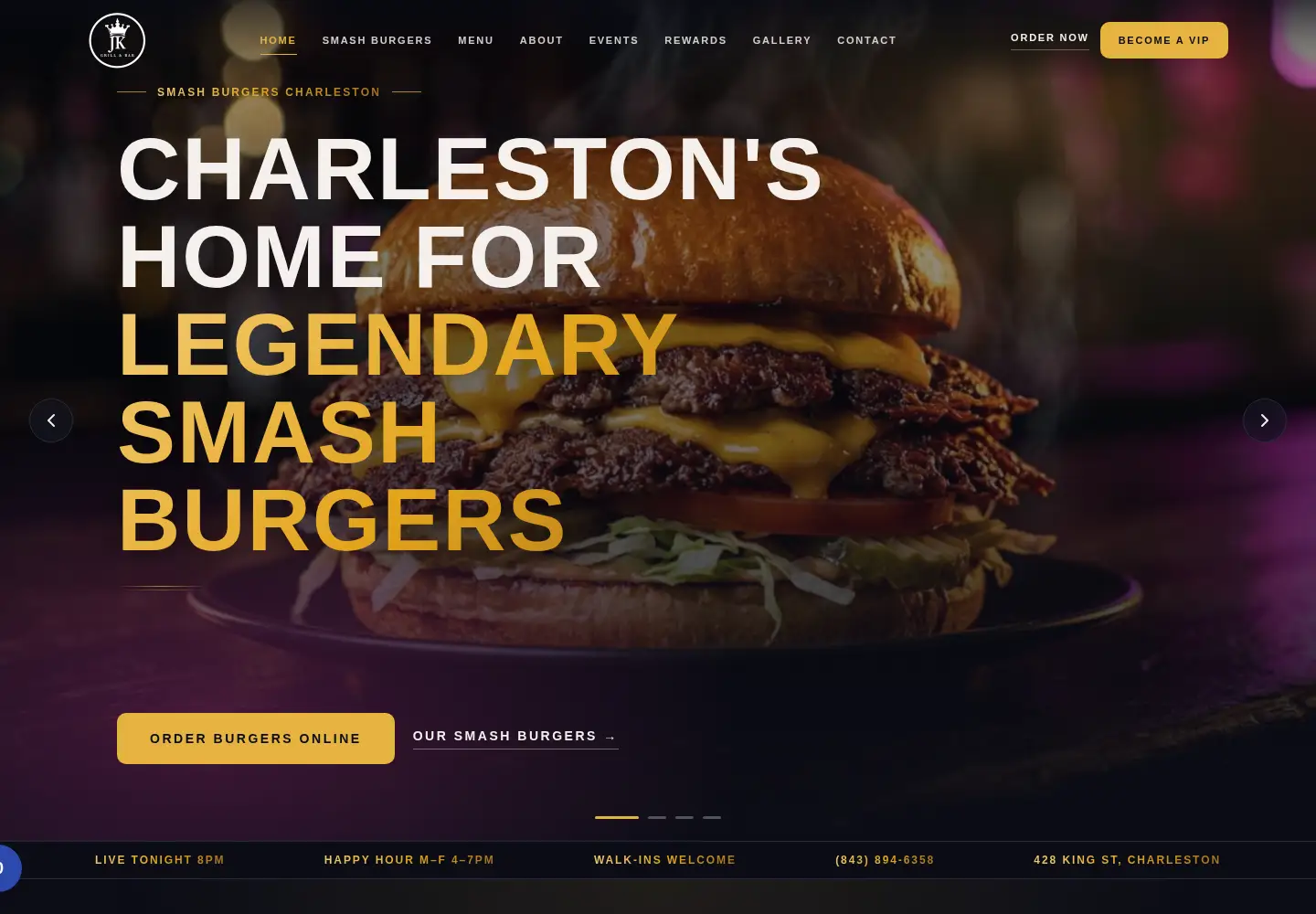 Screenshot of johnkinggrill.com