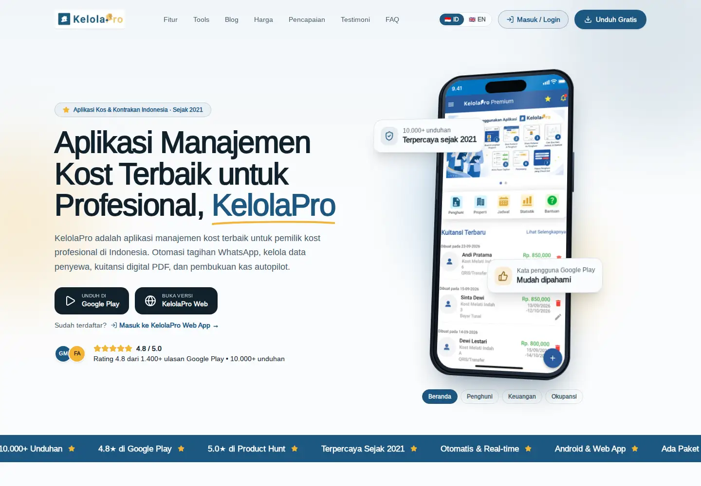 Captured homepage of kelolapro.com in the current scan