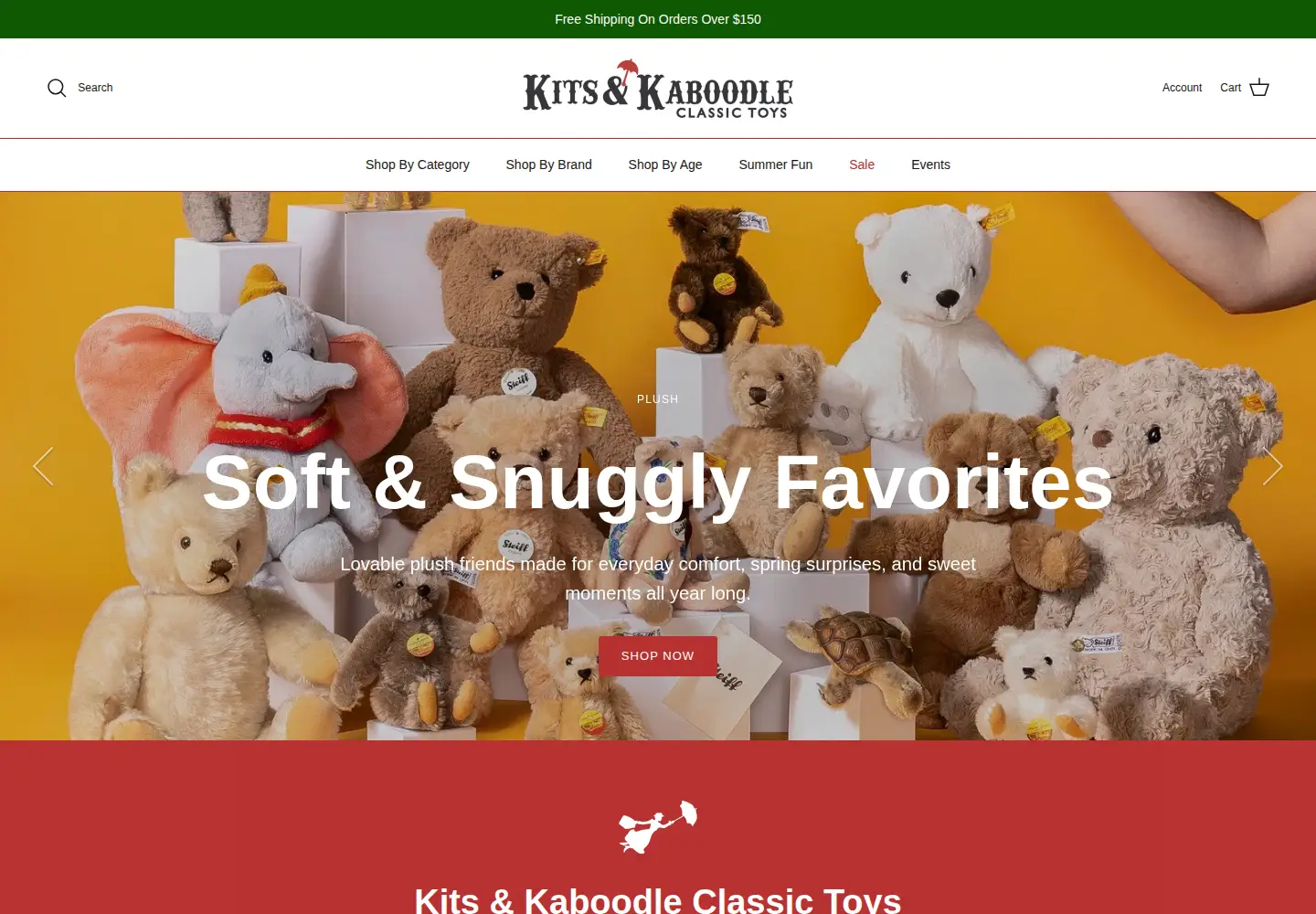 Captured homepage of kitsandkaboodletoys.com in the current scan