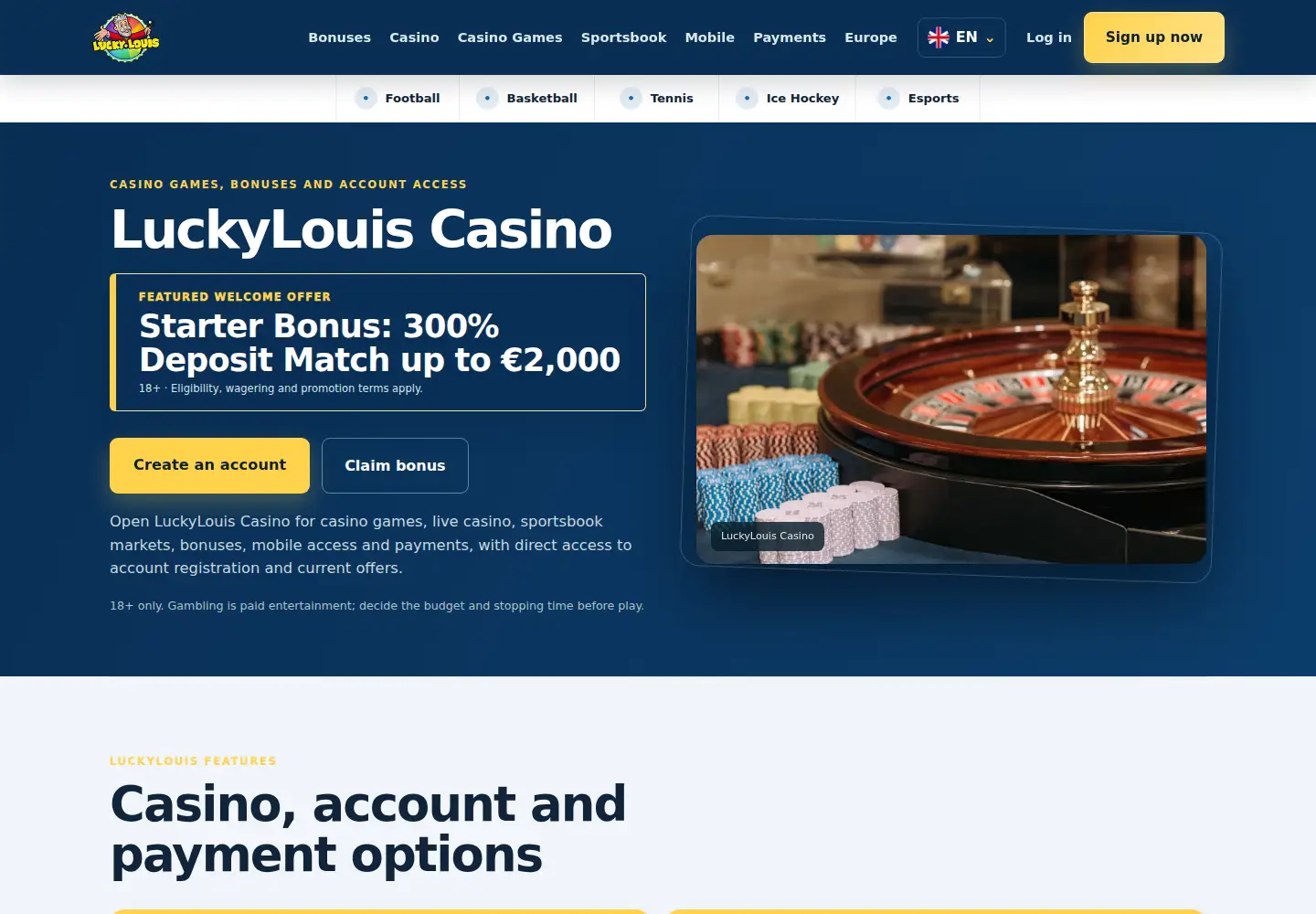 Screenshot of luckylouis.eu