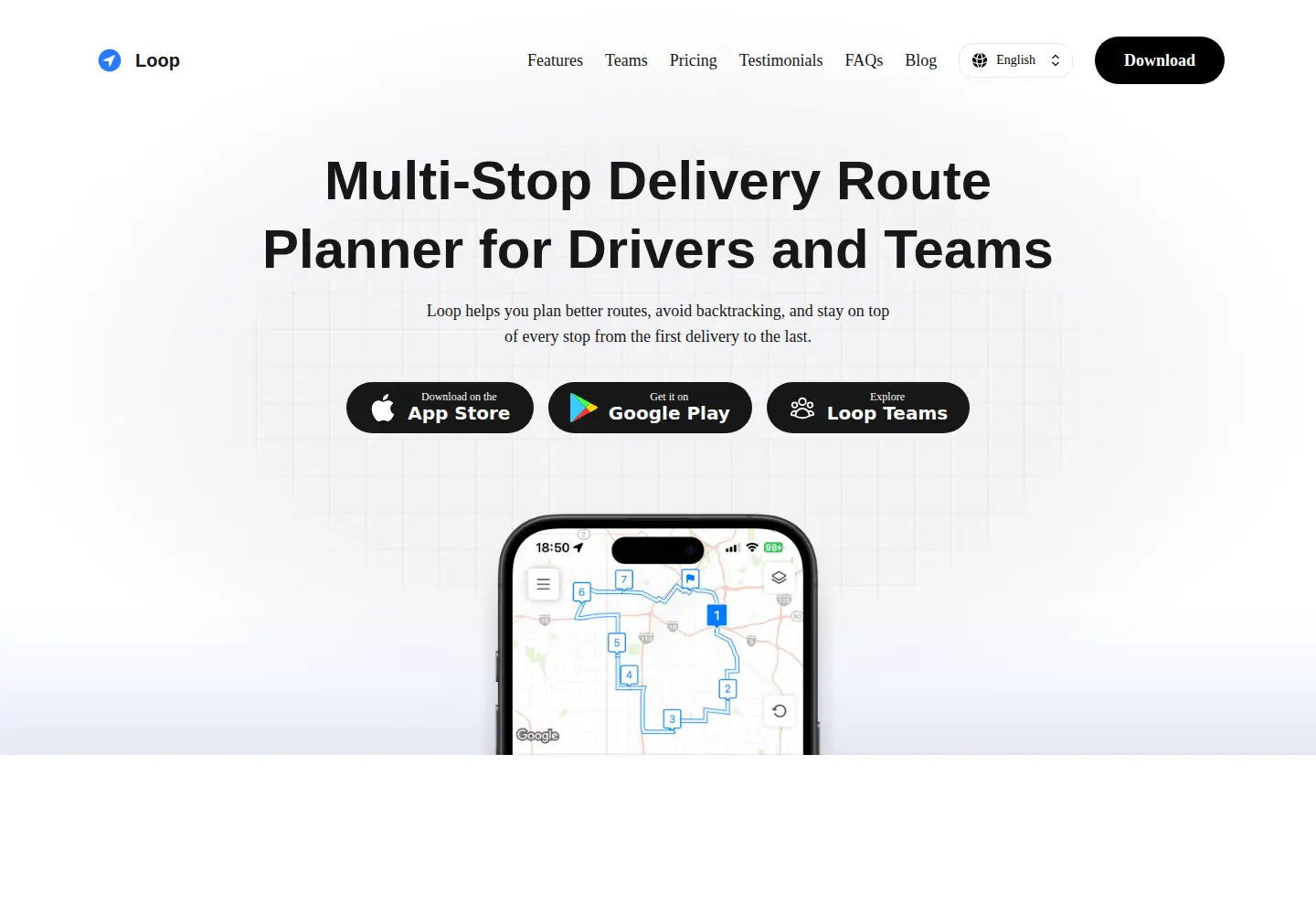 Captured homepage of looprouteplanner.com in the current scan
