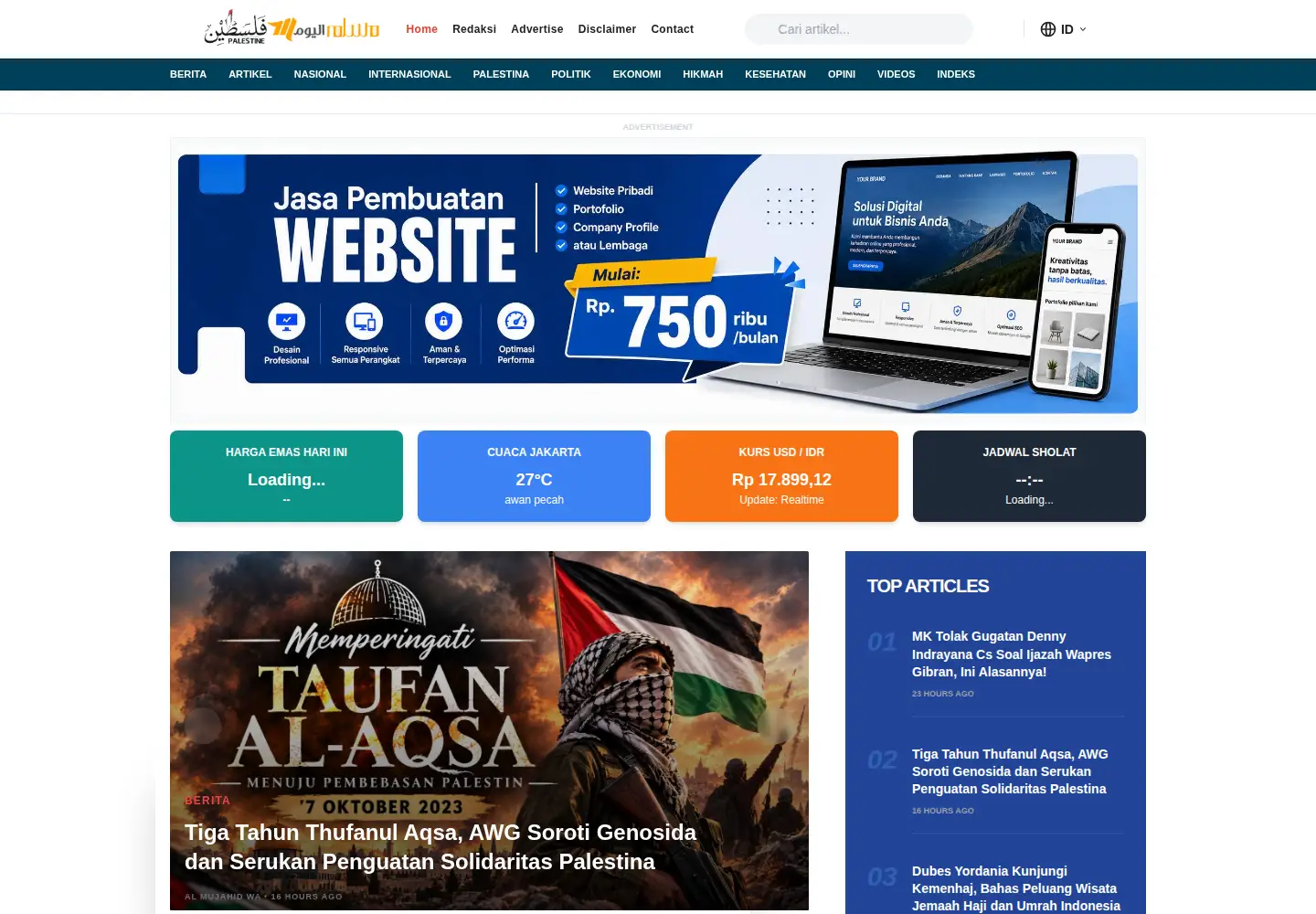 Captured homepage of moslemtoday.com in the current scan