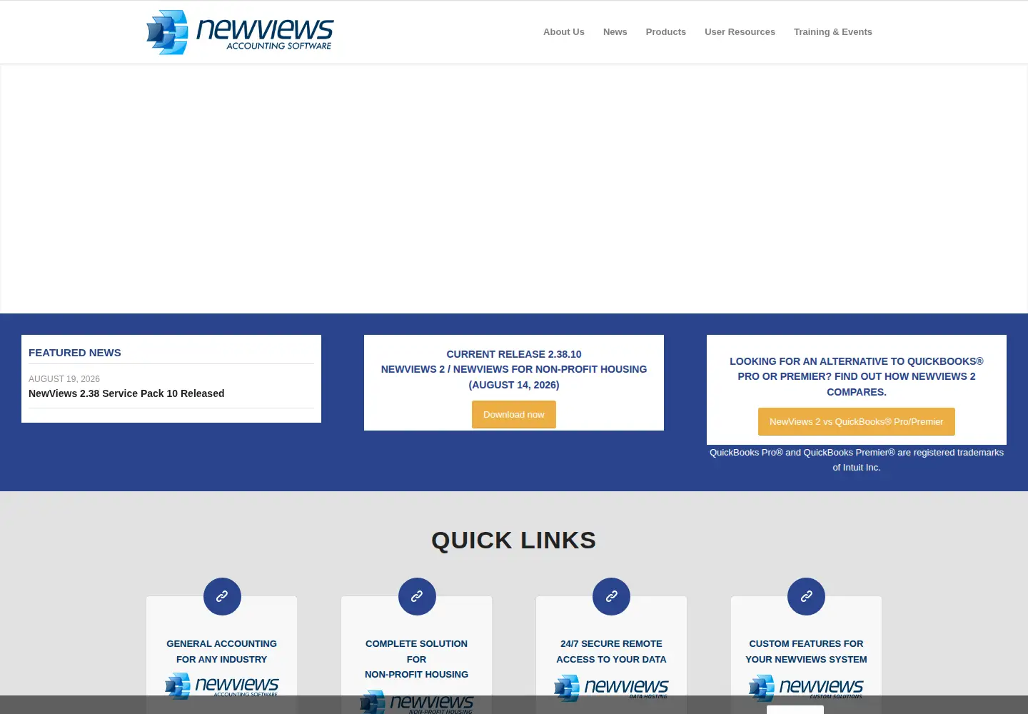 Captured homepage of newviews.com in the current scan