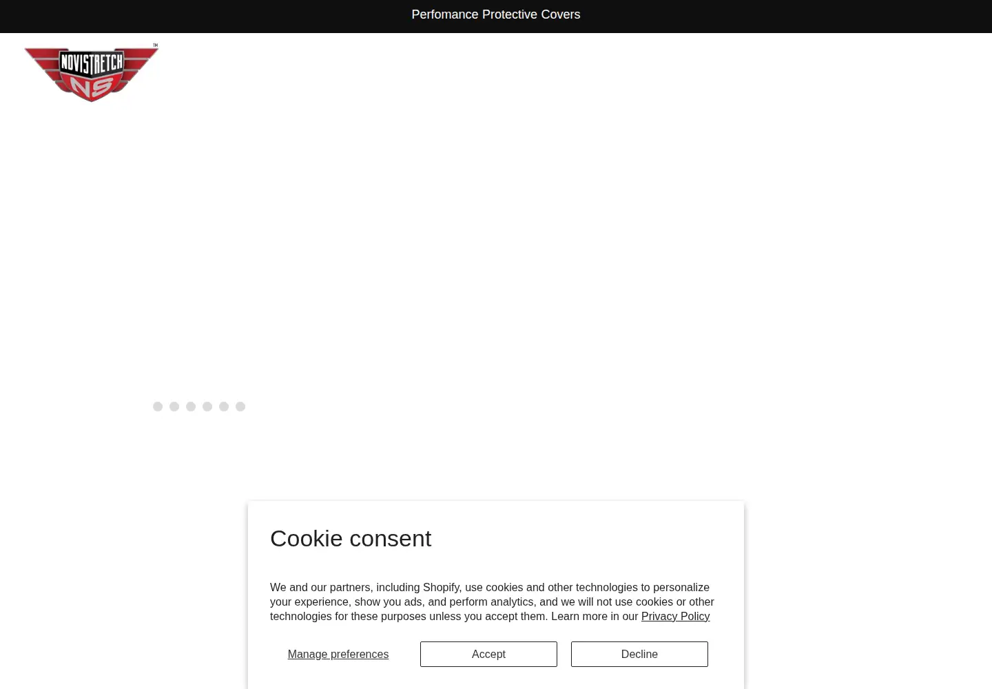 Captured homepage of novistretch.com in the current scan