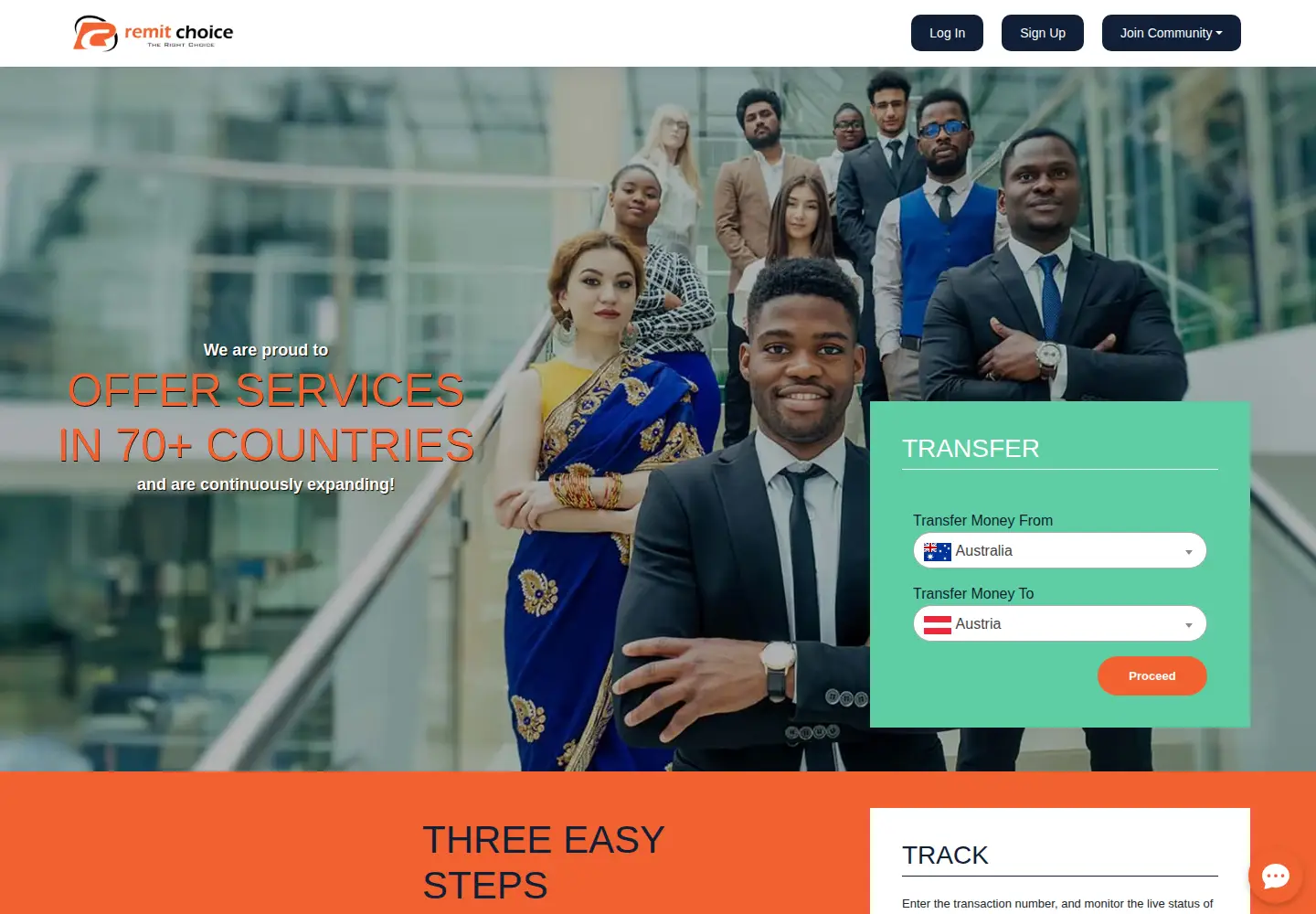Screenshot of remitchoice.com