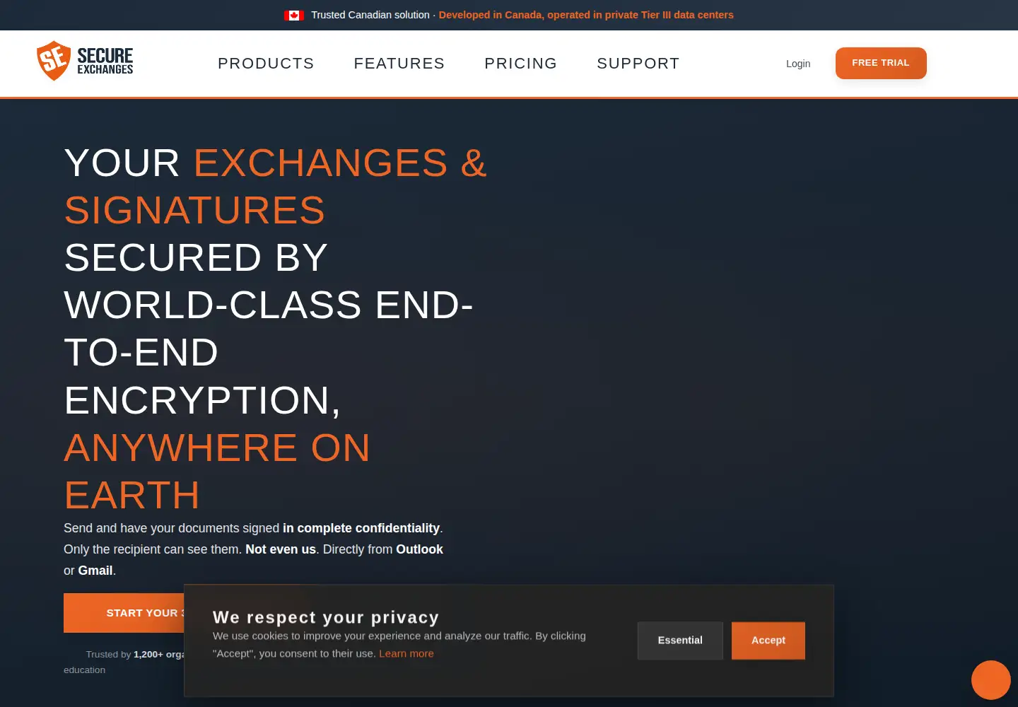 Screenshot of secure-exchanges.com