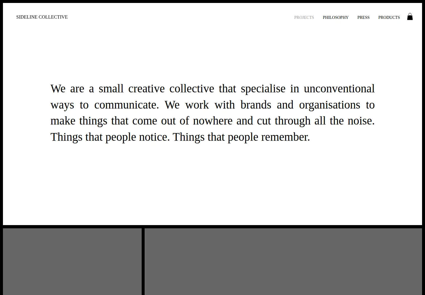 Captured homepage of sidelinecollective.com in the current scan