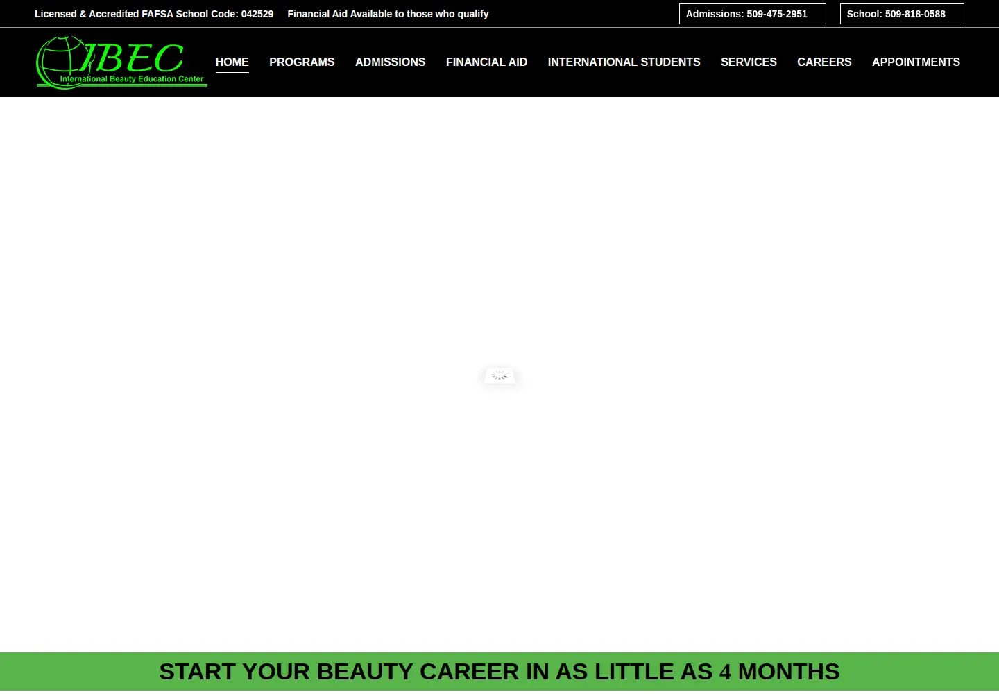 Screenshot of spokanebeautyschool.com