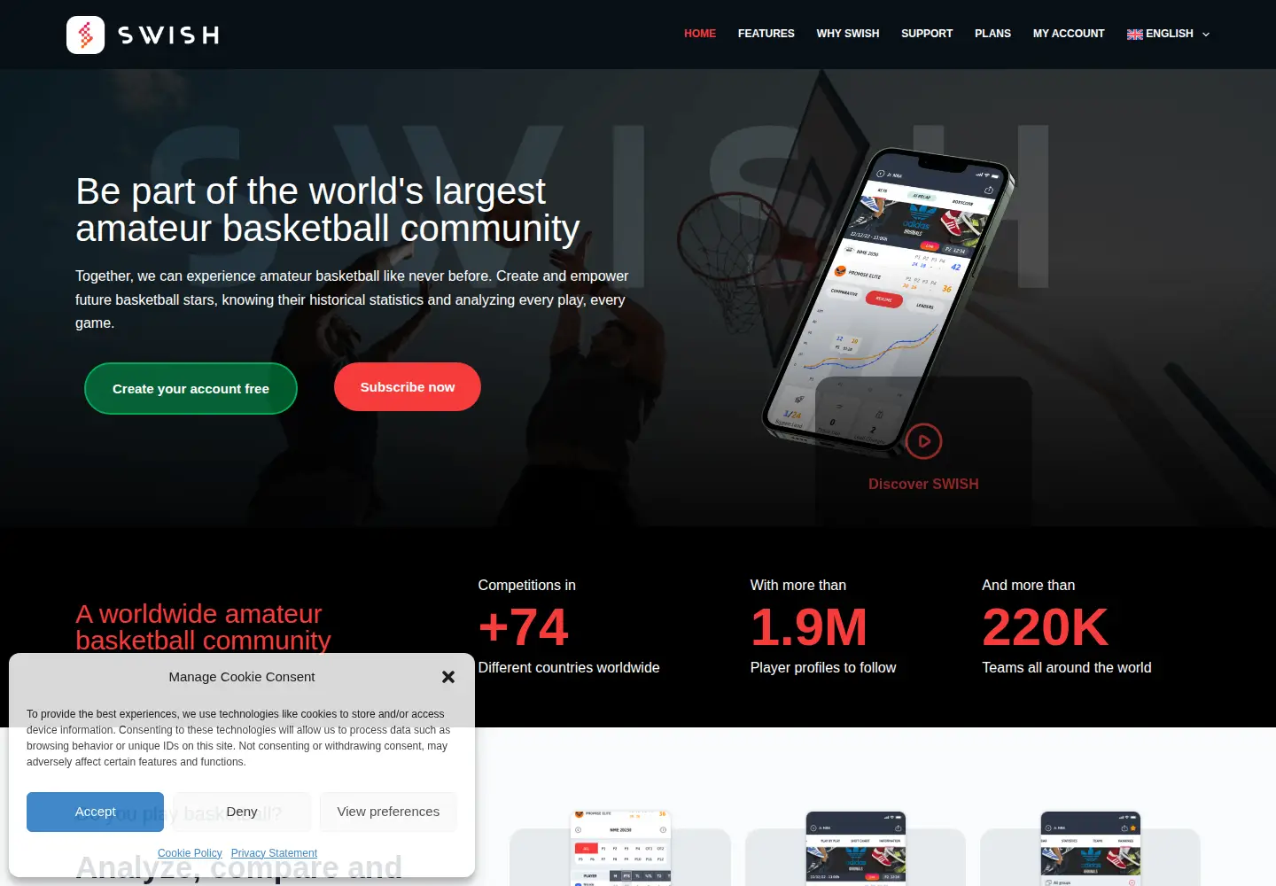 Captured homepage of swishbynbn23.com in the current scan
