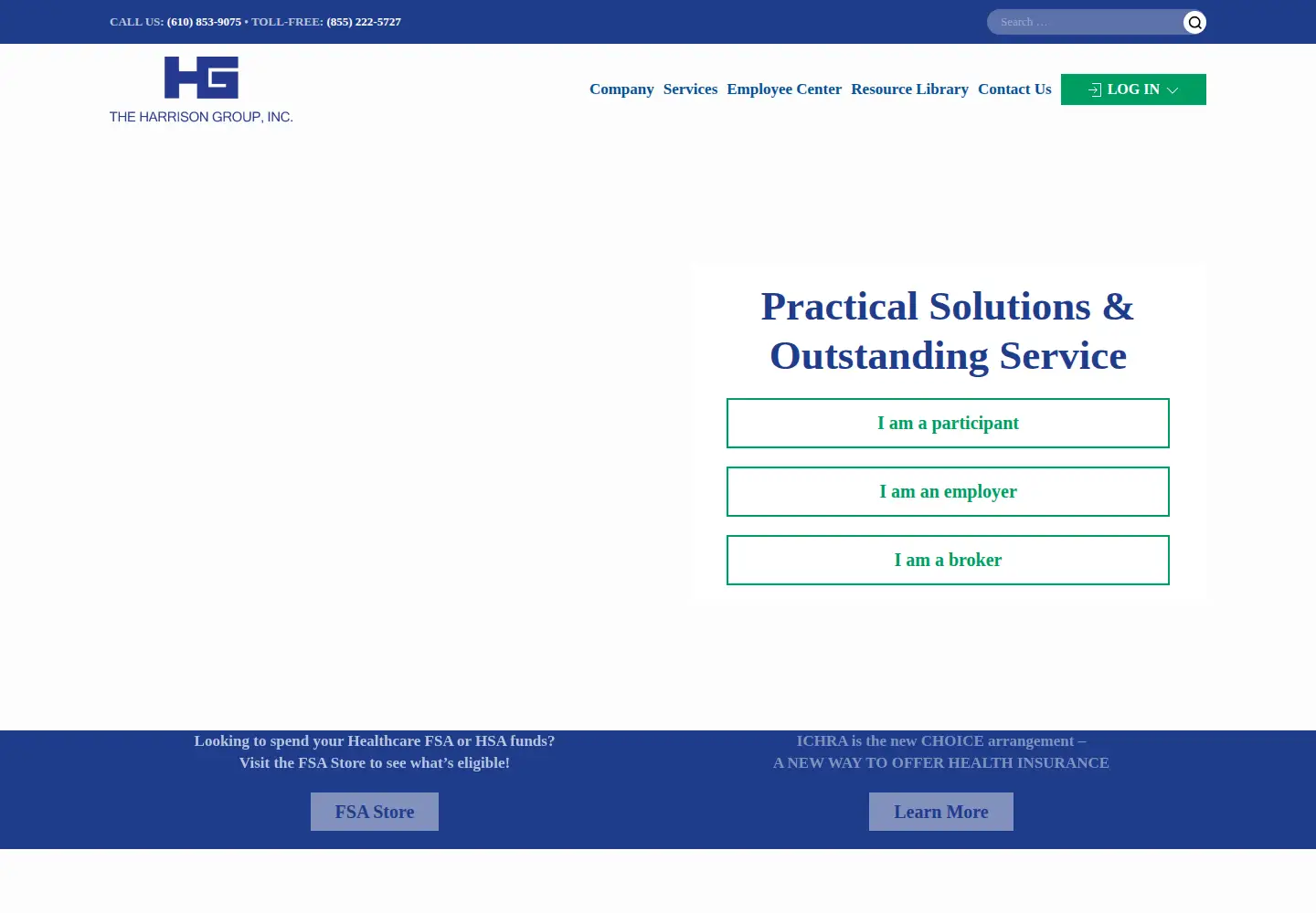 Captured homepage of theharrisongrouponline.com in the current scan