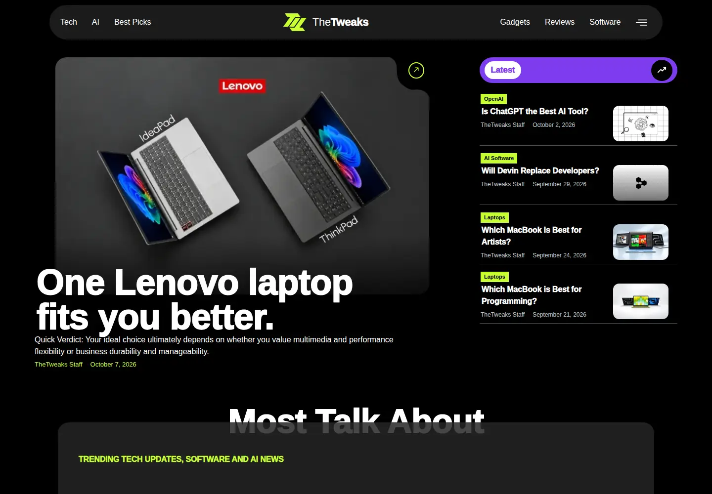 Screenshot of thetweaks.com