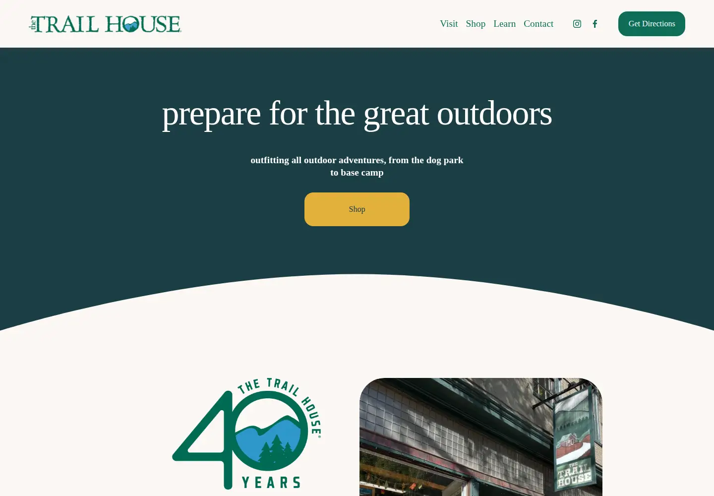 Captured homepage of trailhouse.com in the current scan