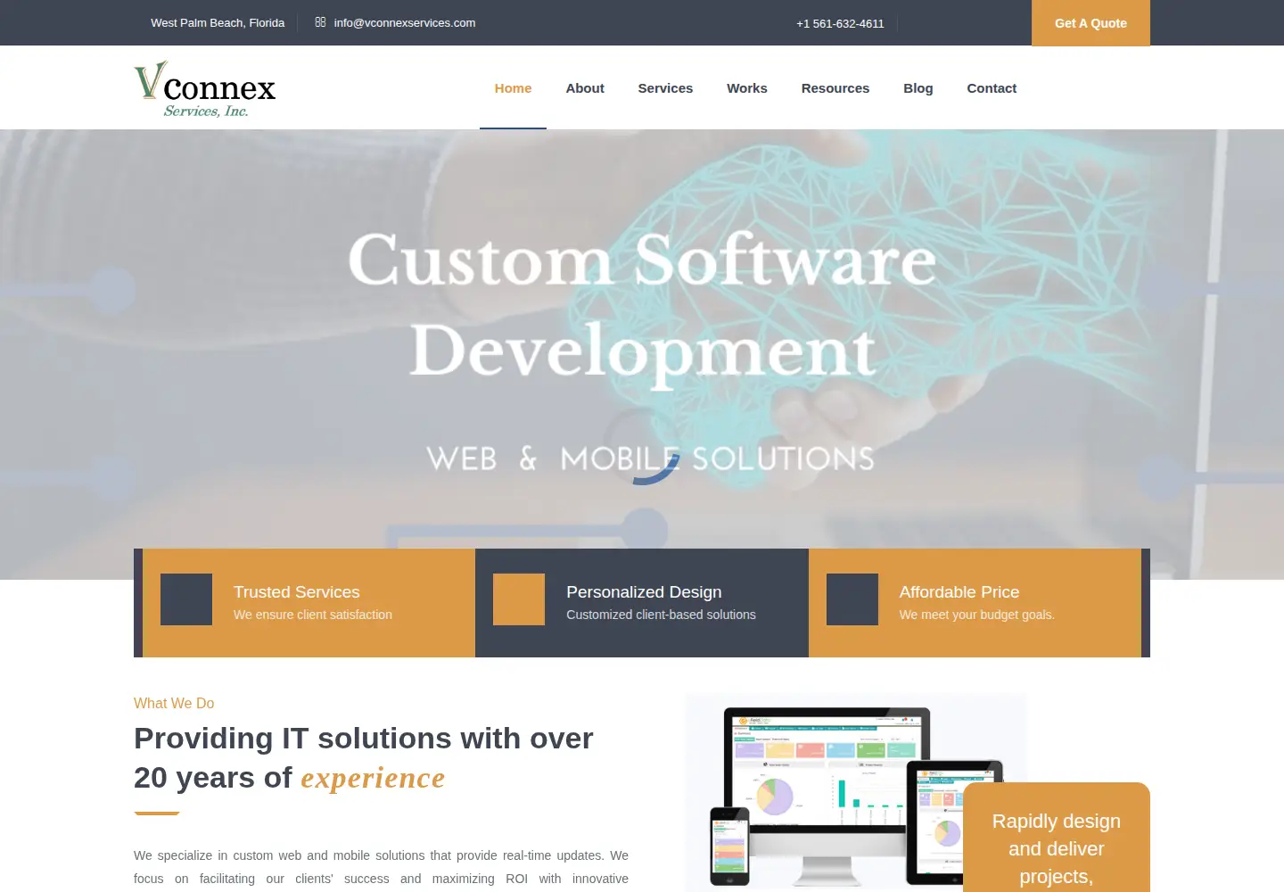 Screenshot of vconnexservices.com