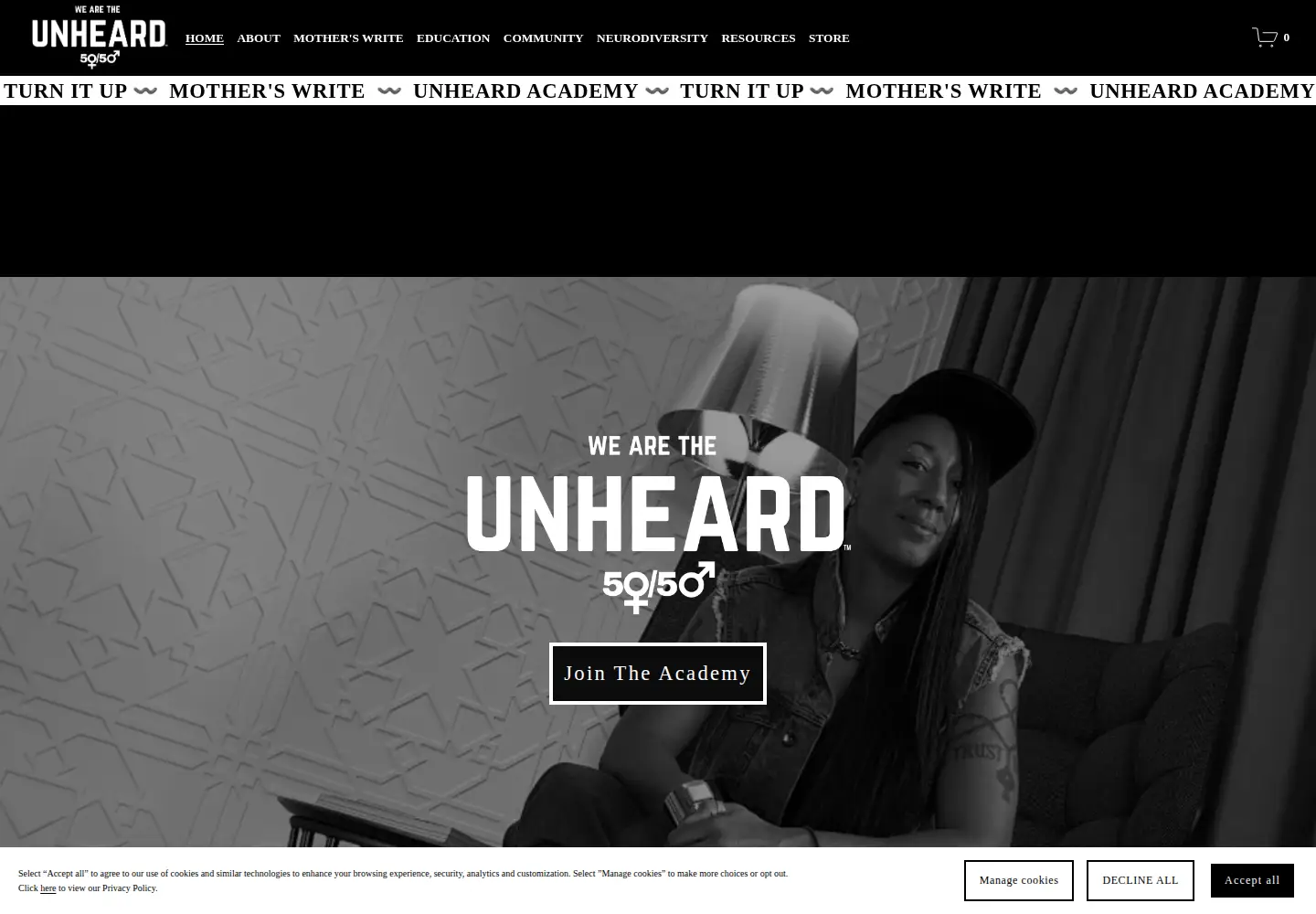 Captured homepage of wearetheunheard.com in the current scan