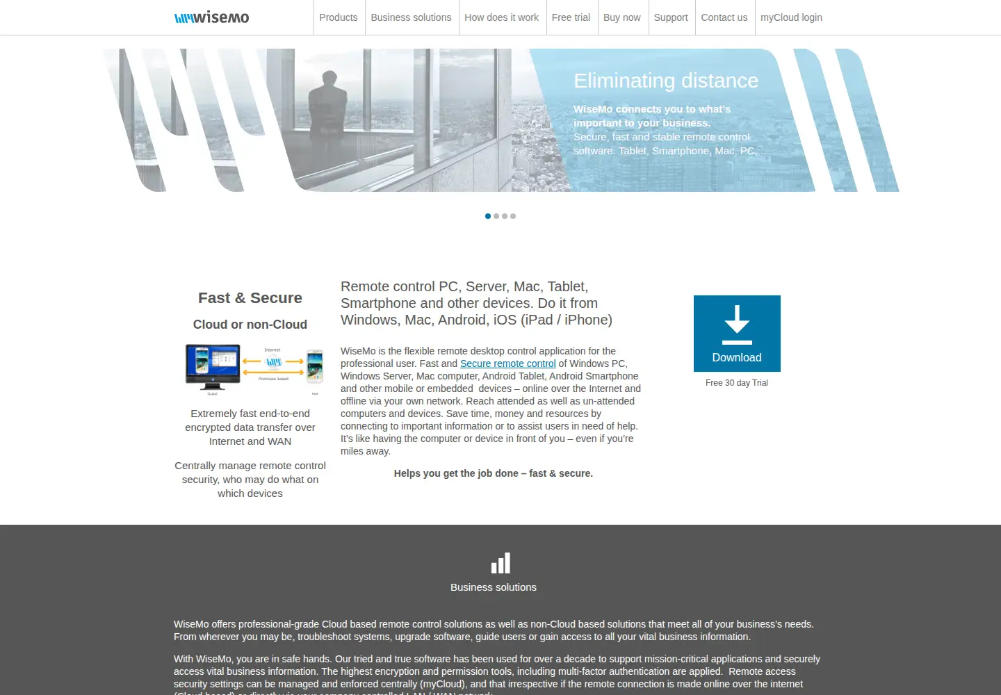 Captured homepage of wisemo.com in the current scan