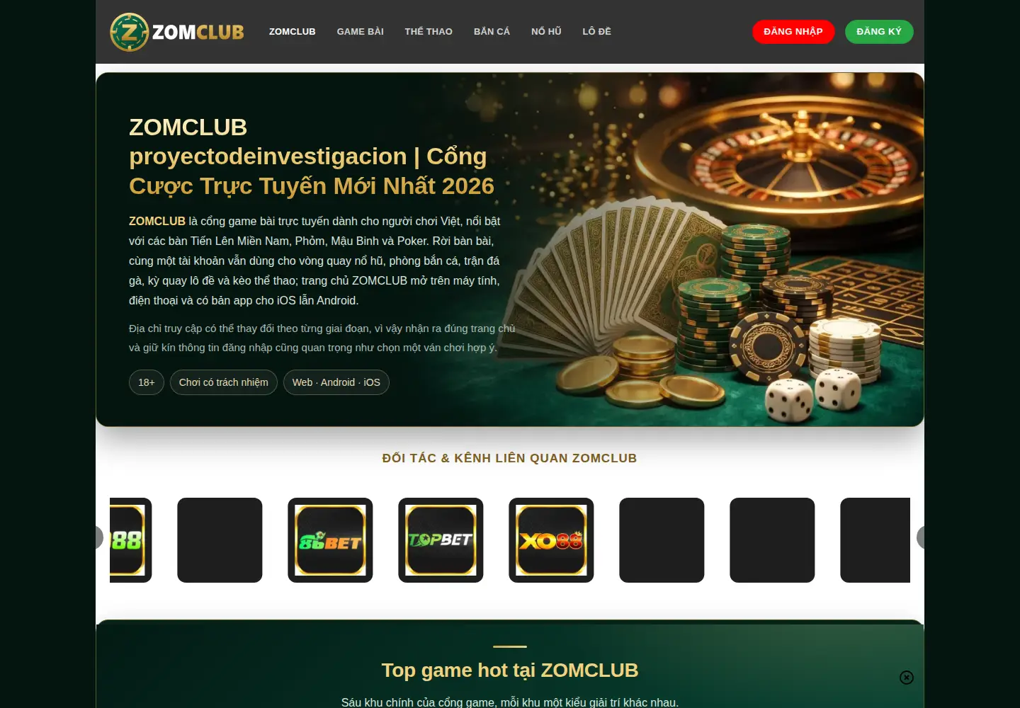 Screenshot of zomclub88.com