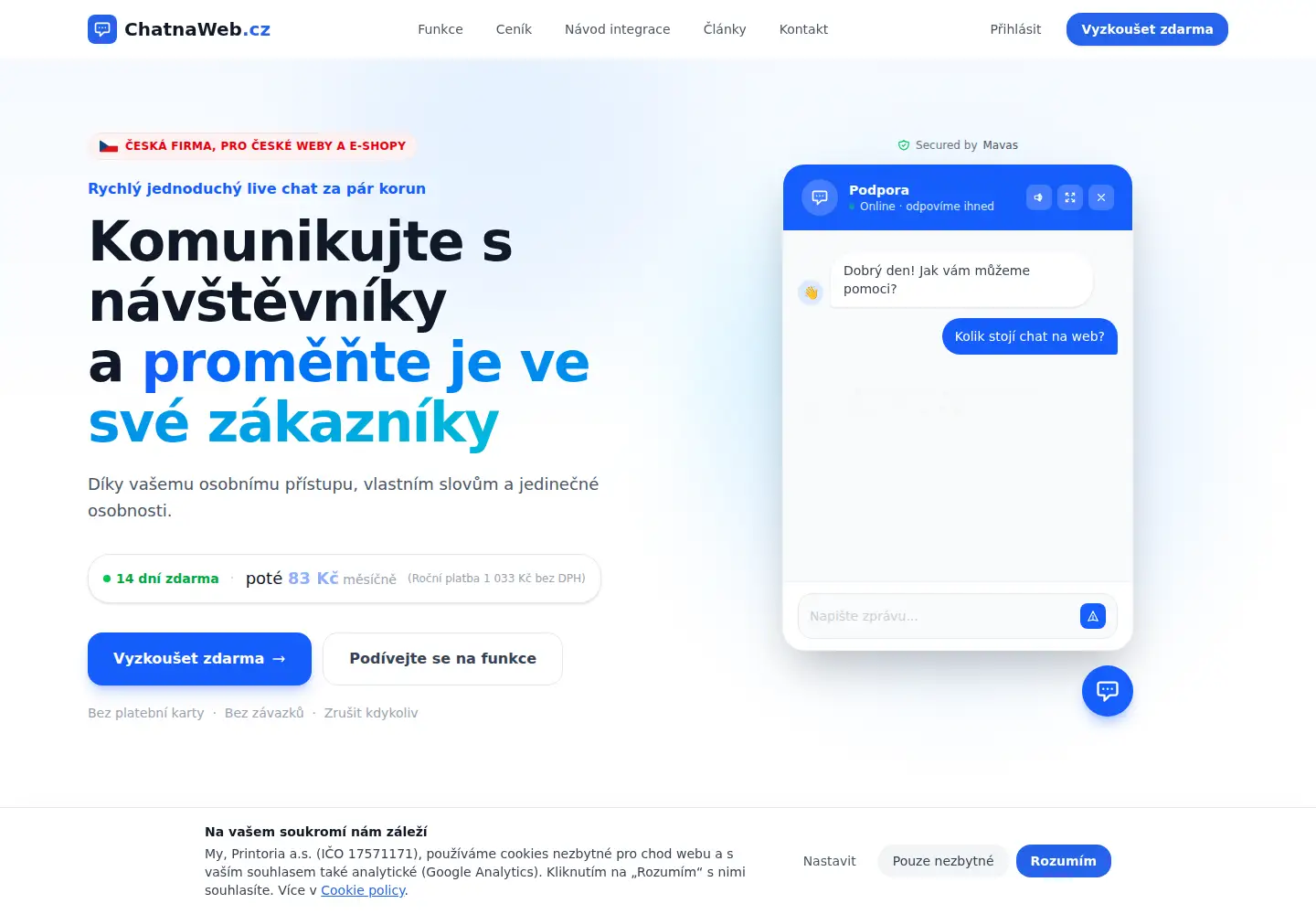 Screenshot of chatnaweb.cz