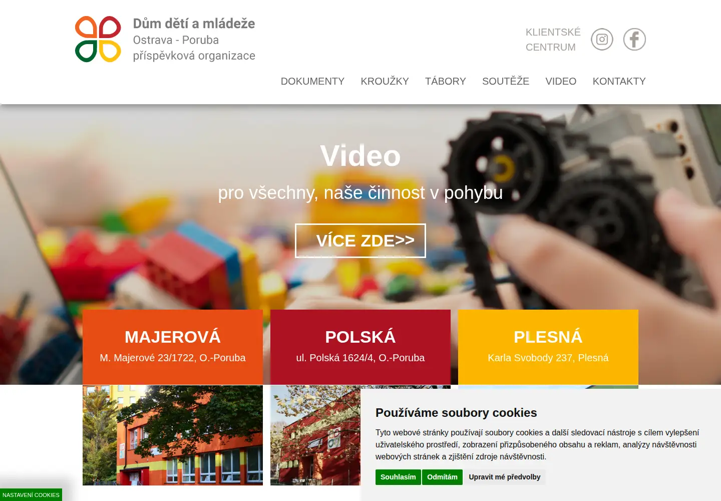 Captured homepage of ddmporuba.cz in the current scan