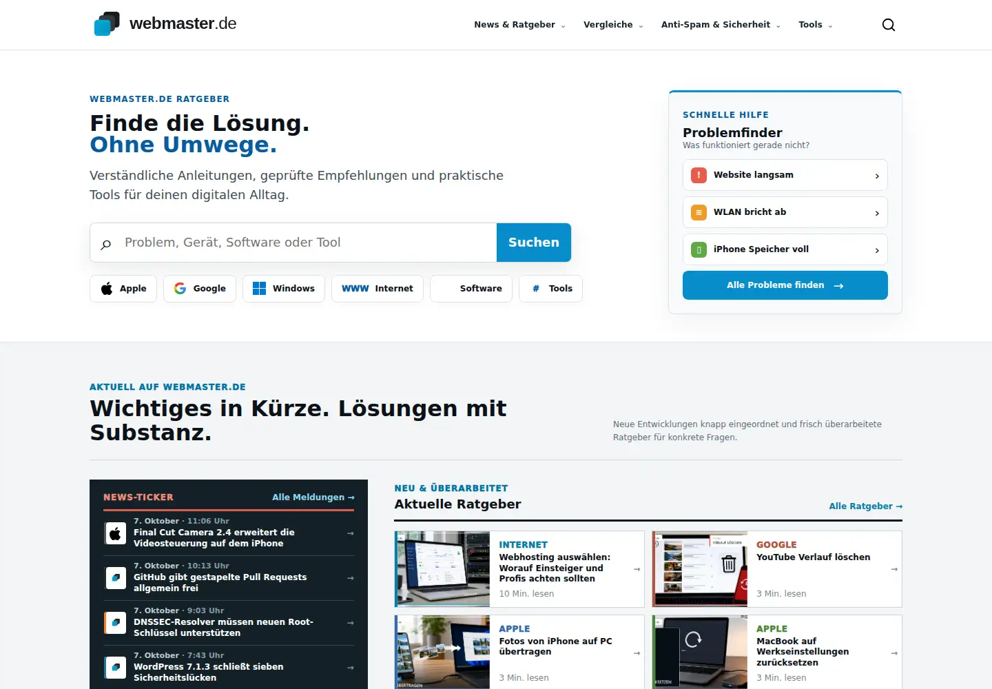 Screenshot of webmaster.de