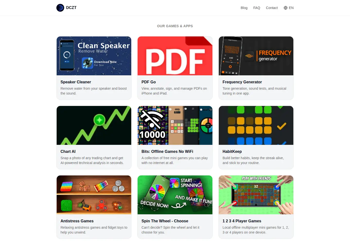 Captured homepage of dczt.dev in the current scan