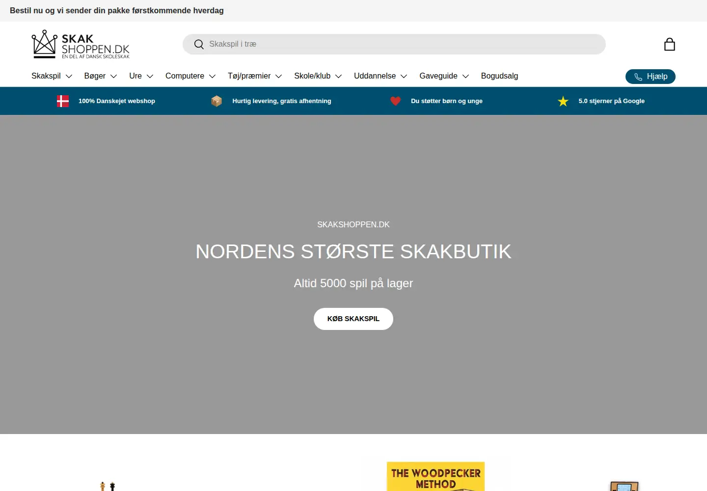 Screenshot of skakshoppen.dk