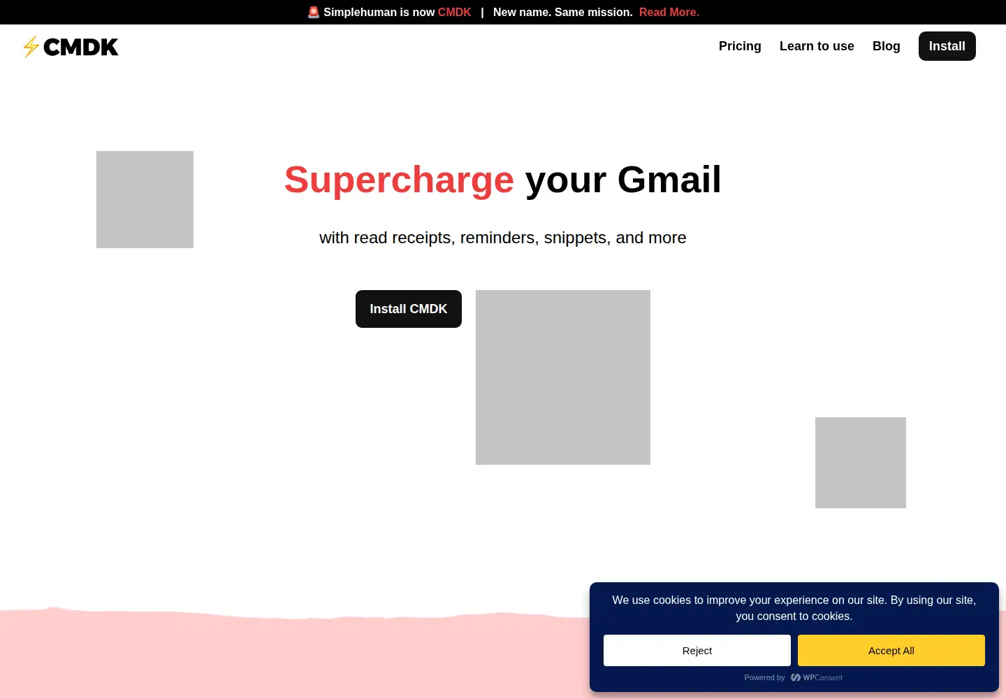 Captured homepage of cmdk.email in the current scan