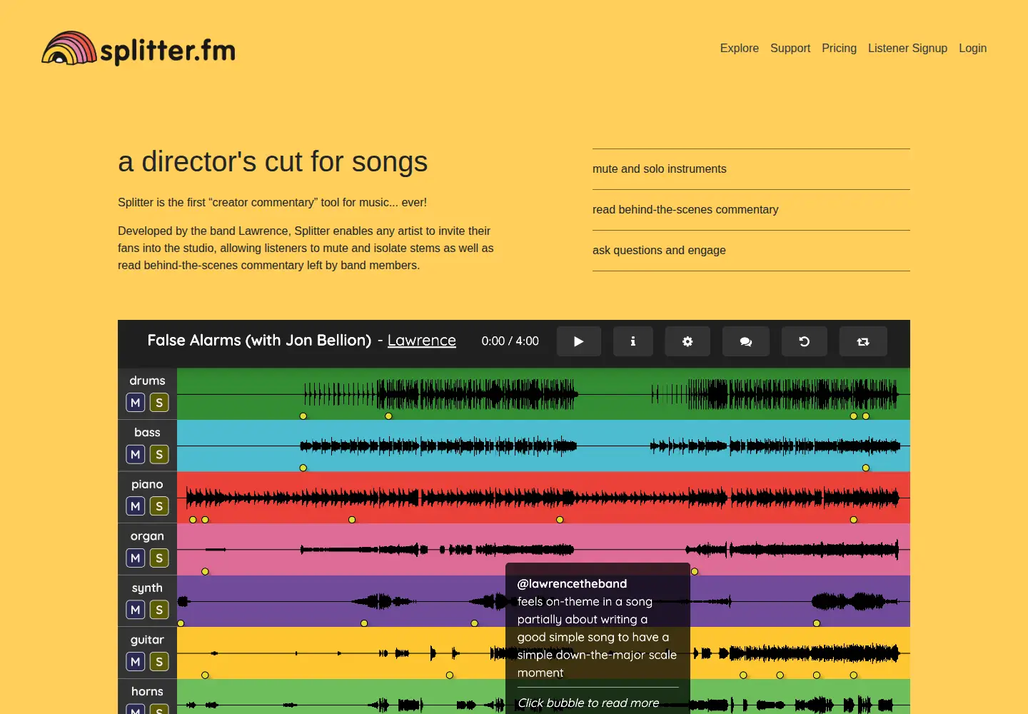 Screenshot of splitter.fm