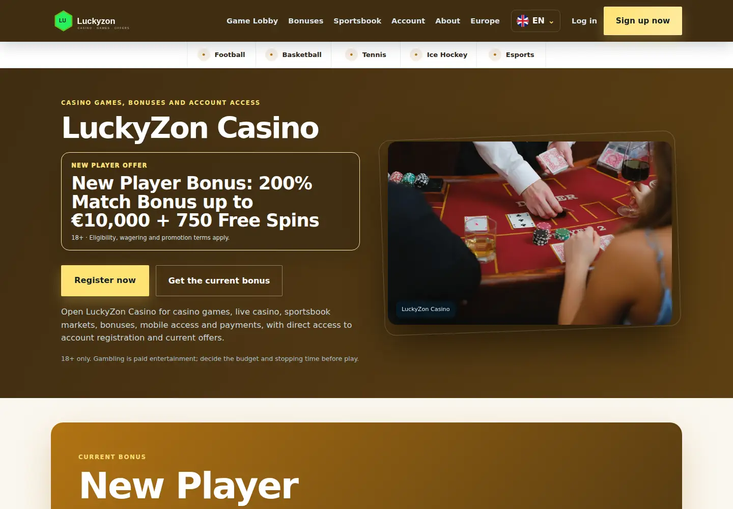 Screenshot of luckyzon.eu